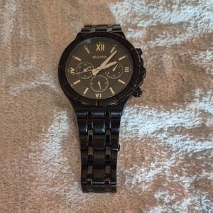 Bulova Dark Metal Chronograph Watch